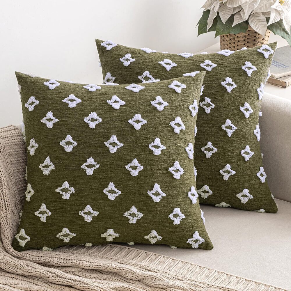 8850 Set of 2 Decorative Throw Pillow Covers Rhombic Jacquard Pillowcase